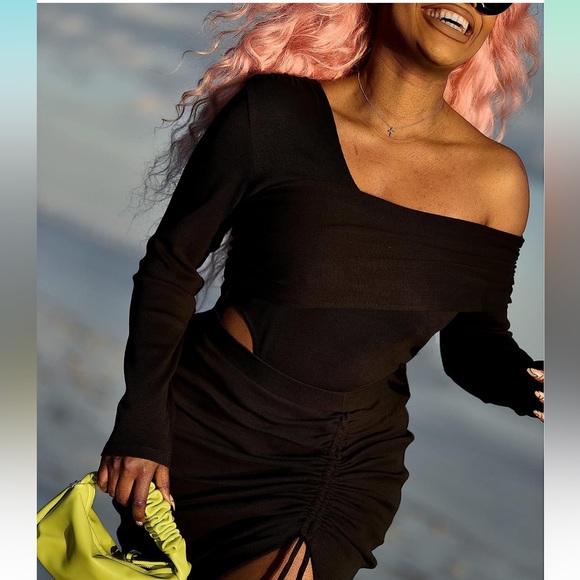 Amazon the Drop x itsjuliettefoxx Black One-Shoulder Bodysuit NWT - Picture 5 of 6